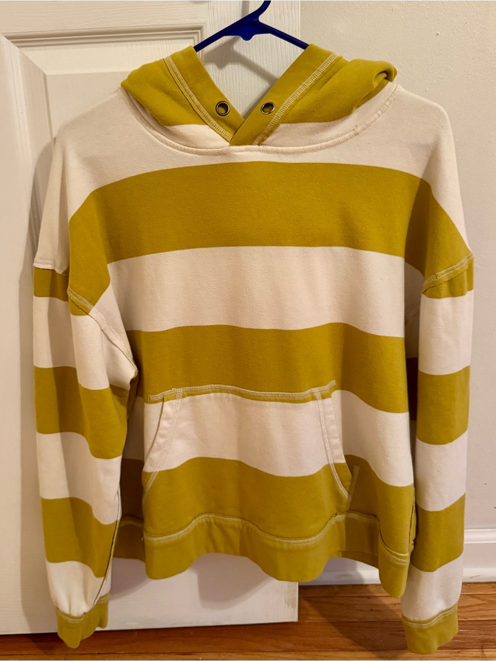 We The Free Striped Hoodie in Mustard and Cream